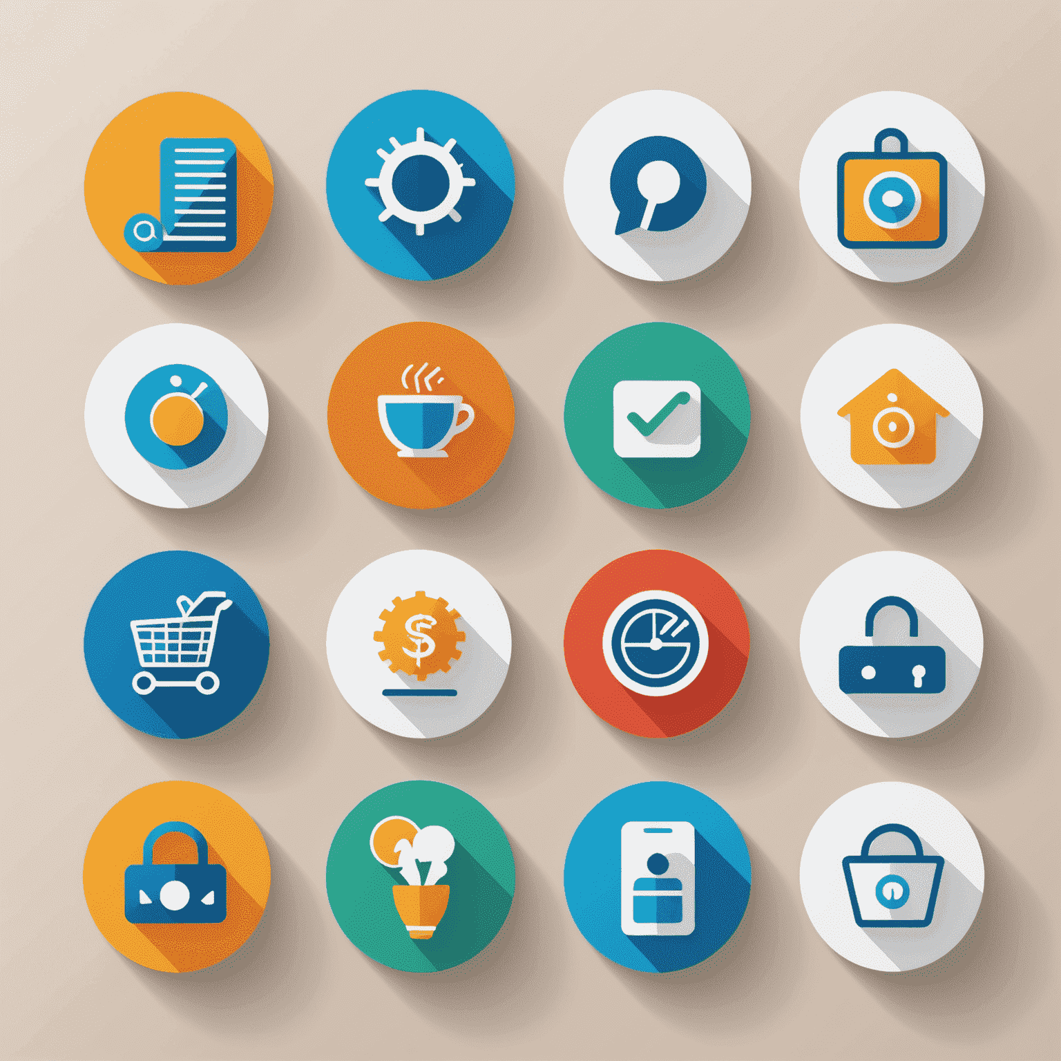 A collage of 5 simplified icons representing different aspects of daily life, each connected to a central Etipos logo. The image uses a clean, minimalist design with the website's color scheme.